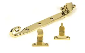 52034 From the Anvil Polished Brass 8" Monkeytail Casement Stay (Steel Window)
