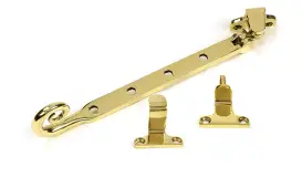 52038 From the Anvil Polished Brass 10" Monkeytail Casement Stay (Steel Window)