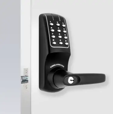 Click Here To Enlarge This Photo Of Codelocks CL5010 BK Heavy Duty Electronic Digital Lock with 60mm Tubular Latch, Key Override & Code Free Option - Black