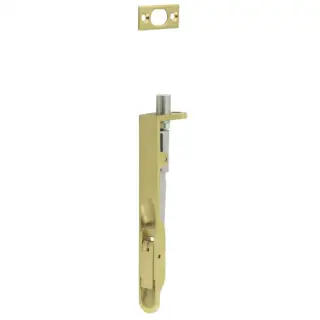 JSS50RSB Frelan Hardware Satin Brass (SS) Lever Action Flush Bolt 150mm x 20mm Radius Forend