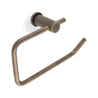 AW450AB - Alexander & Wilks Brunel Diamond Knurled Toilet Roll Holder - Antique Brass