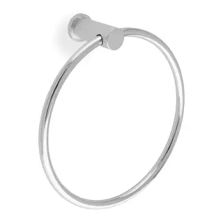 AW451PC - Alexander & Wilks Brunel Diamond Knurled Towel Ring - Polished Chrome