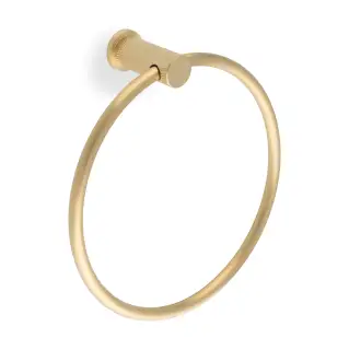 AW451SBPVD - Alexander & Wilks Brunel Diamond Knurled Towel Ring - Satin Brass PVD