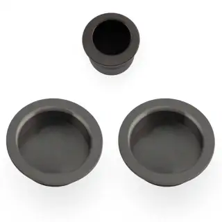 AW994DBZPVD - Alexander & Wilks Sliding Door Flush Pull Set (Round) -  Dark Bronze PVD