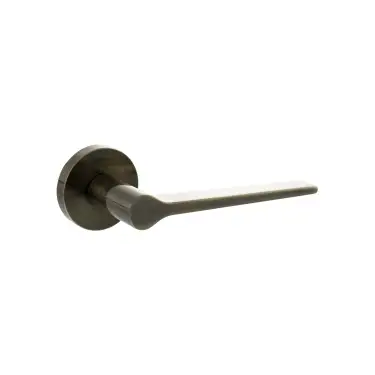 Click Here To Enlarge This Photo Of Atlantic - SPR180AB Senza Pari 'Laviano' Lever Door Handle on Minimal Round Rose - Antique Brass