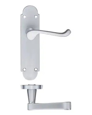 Click Here To Enlarge This Photo Of PR012SC - Zoo Hardware Project Oxford Lever on Latch Backplate (168mm x 42mm) Satin Chrome