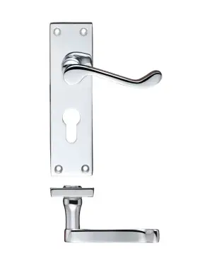 Click Here To Enlarge This Photo Of PR021EPCP - Zoo Hardware Project Victorian Scroll Lever on Europrofile Lock Backplate (150mm x 40mm) Polished Chrome