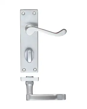 Click Here To Enlarge This Photo Of PR023SC - Zoo Hardware Project Victorian Scroll Lever on Bathroom Backplate (150mm x 40mm) Satin Chrome