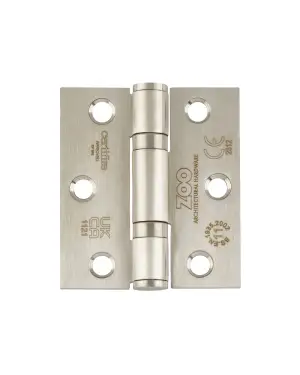 Click Here To Enlarge This Photo Of ZHSS7667S-SSS - Zoo Hardware Grade 11 CE Fire Rated Ball Bearing Hinges (Square) 76 x 67 x 2.5mm - Satin Stainless Steel