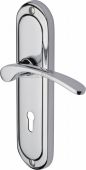AMB6200-PC Heritage Brass Door Handle Lever Lock Ambassador Design Polished Chrome Finish
