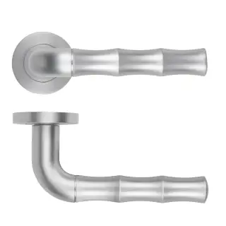 RM200SC - Zoo Hardware Rosso Maniglie 'Vasco' Lever on Round Rose - Satin Chrome Finish
