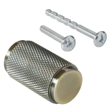 Click Here To Enlarge This Photo Of Eclipse 95613 18mm Knurled Cupboard Knob - Antique Brass