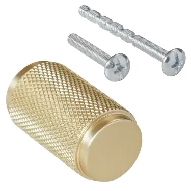 Click Here To Enlarge This Photo Of Eclipse 95614 18mm Knurled Cupboard Knob - Satin Brass