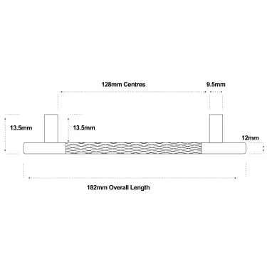 Click Here To Enlarge This Photo Of Eclipse 95622 128mm Knurled Cupboard Handle - Matt Black