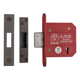 YKDLBS53N-MB - M.Marcus York British Standard 5 Lever Deadlock 76mm (57mm backset)  - Matt Bronze Finish