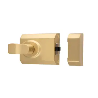 Click Here To Enlarge This Photo Of RCB8260SB - Carlisle Brass Eurospec Rim Cylinder 60mm Rollerbolt Nightlatch c/w Cylinder - Satin Brass