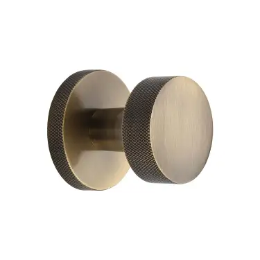 Click Here To Enlarge This Photo Of HLS8805-AT Heritage Brass Knightsbridge Knurled Knob on Knurled Concealed base Antique Brass finish