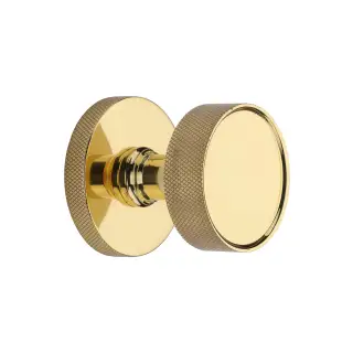 OWN5490-PB Heritage Brass Owen Knurled Knob on Knurled Concealed Base Polished Brass finish