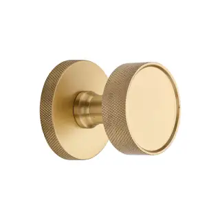 OWN5490-SB Heritage Brass Owen Knurled Knob on Knurled Concealed Base Satin Brass finish