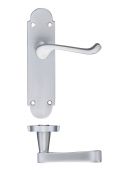 FB012SC - Zoo Hardware Fulton & Bray 'Oxford' Lever Latch Handles on Backplate (170 x 42mm) Satin Chrome