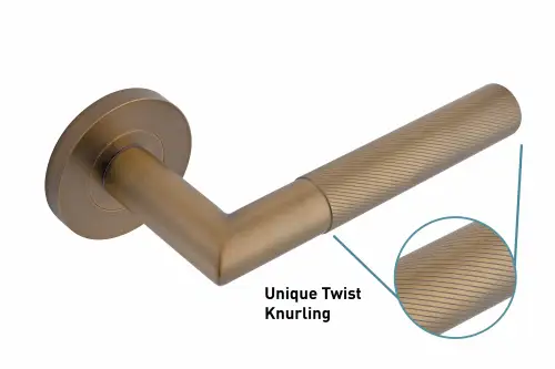 Click Here To Enlarge This Photo Of Eclipse 34344 Revolve Ultimate Solid Stainless Lever On Rose - Matt Antique Brass