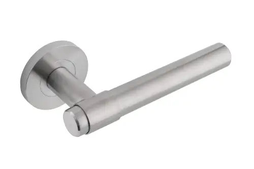 Click Here To Enlarge This Photo Of Eclipse 34351 Collared Ultimate Solid Stainless Lever On Rose - Satin Stainless Steel