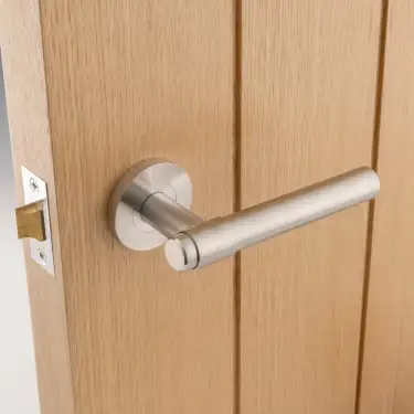 Click Here To Enlarge This Photo Of Eclipse 34351 Collared Ultimate Solid Stainless Lever On Rose - Satin Stainless Steel