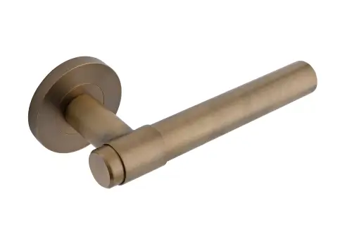 Click Here To Enlarge This Photo Of Eclipse 34354 Collared Ultimate Solid Stainless Lever On Rose - Matt Antique Brass