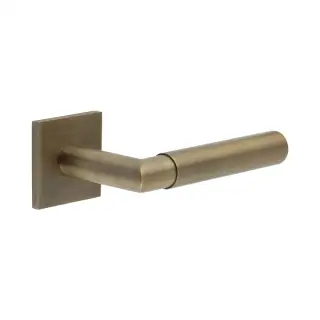 CR-102B1AB Frelan Hardware CRES Sprung (Square Rose) Door Handle Antique Brass (SS316)