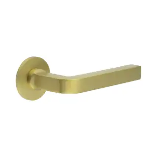 CR-104A2SB Frelan Hardware CRES Unsprung (Round Rose) Door Handle Satin Brass (SS316)