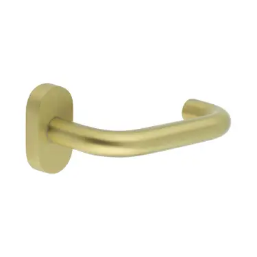 Click Here To Enlarge This Photo Of CR-106C4SB Frelan Hardware CRES Multi Point Oval Rose Door Handle Satin Brass (SS316)