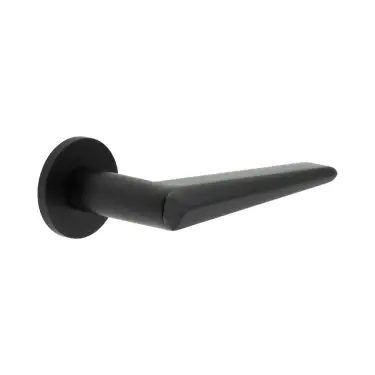Click Here To Enlarge This Photo Of CR-107A1MB Frelan Hardware CRES Sprung (Round Rose) Door Handle Black (SS316)