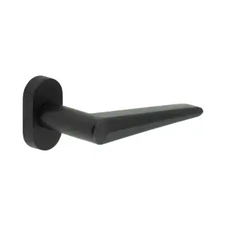CR-107C4MB Frelan Hardware CRES Multi Point Oval Rose Door Handle Black (SS316)