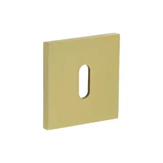 CR-T10SB Frelan Hardware CRES Standard Keyway (Square Rose) Escutcheon Satin Brass (SS316)