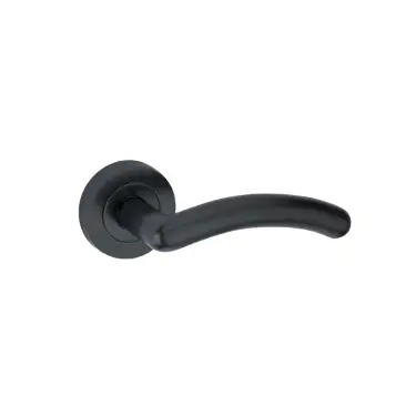 Click Here To Enlarge This Photo Of SB1303GG - Spira Brass Taurus Lever Handle on Round Rose - Gun Metal Grey
