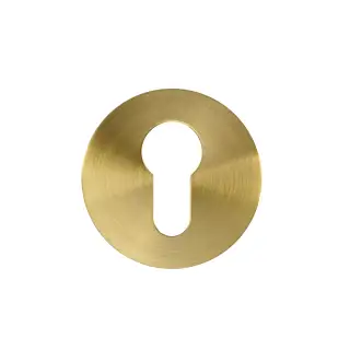 RT001-SLIM-PVDSB - Zoo Hardware Rosso Tecnica Slim 4mm Euro Profile Escutcheons (Pair) - PVD Satin Brass