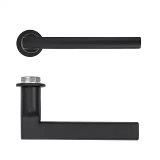 RT040-MINI-PCB - Zoo Hardware Rosso Tecnica 'Varese' Lever on Round Mini Rose - Powder Coat Black