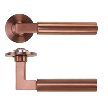 Click Here To Enlarge This Photo Of RT050-SLIM-PVDBZ - Zoo Hardware Rosso Tecnica 'Garda' Lever on 4mm Round Slim Rose (Sprung) - PVD Satin Bronze