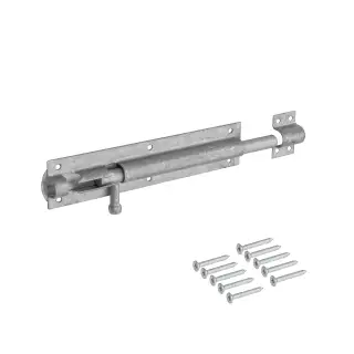 Eclipse J93062 Galvanised Straight Tower Bolt 203mm with Fixings
