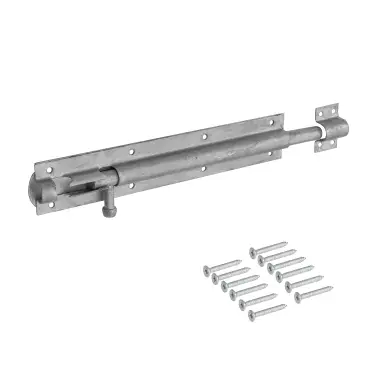 Click Here To Enlarge This Photo Of Eclipse J93072 Galvanised Straight Tower Bolt 250mm with Fixings