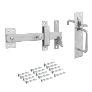 Eclipse J93206 Galvanised Suffolk Latch Set (Heavy Duty) 203mm with Fixings