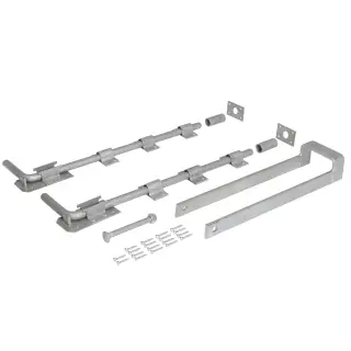 Eclipse 93733 Galvanised Field Gate Fastener Set (Double Bolt) with Fixings