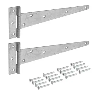 Eclipse J93822 Galvanised Medium Tee Hinge 300mm (2 Pack) with Fixings