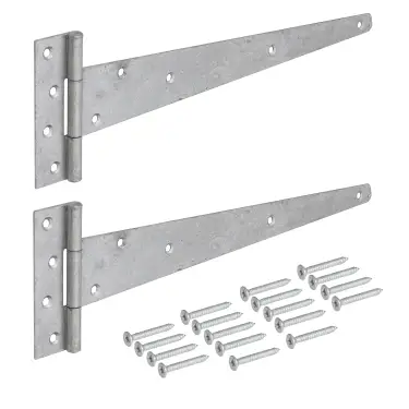 Click Here To Enlarge This Photo Of Eclipse J93832 Galvanised Medium Tee Hinge 400mm (2 Pack) with Fixings