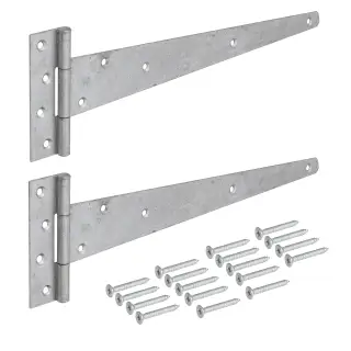 Eclipse J93832 Galvanised Medium Tee Hinge 400mm (2 Pack) with Fixings