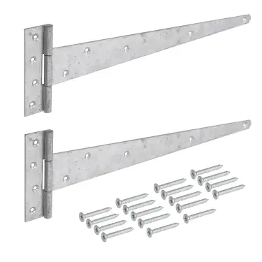 Click Here To Enlarge This Photo Of Eclipse J93838 Galvanised Medium Tee Hinge 450mm (2 Pack) with Fixings