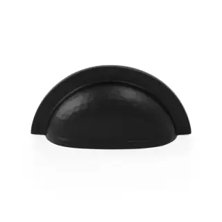 AW912BL - Alexander & Wilks Bardom Hammered Ridged Cup Pull - Matt Black