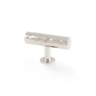 AW804-55-PN - Alexander & Wilks Leila Hammered T-Bar Knob - Polished Nickel