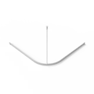 130301/WH Fitzroy of London L-Shaped 1000mm x 1000mm Shower Curtain Track - White (RAL 9016)