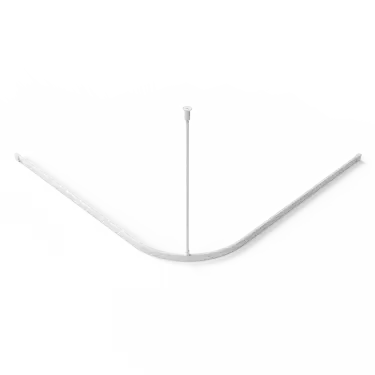 Click Here To Enlarge This Photo Of 130302/WH Fitzroy of London L-Shaped 1200mm x 1200mm Shower Curtain Track - White (RAL 9016)